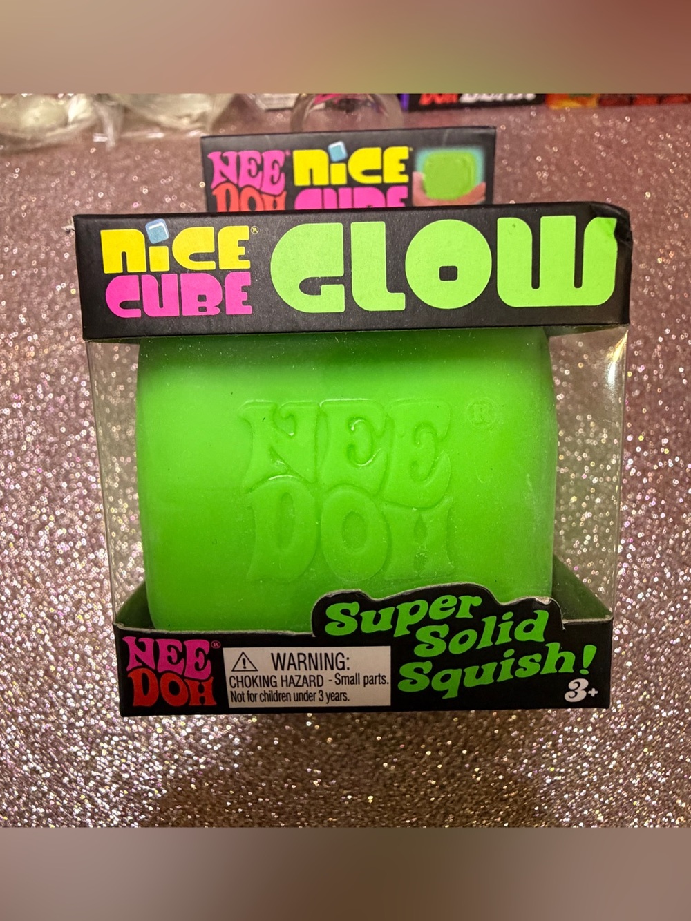 Needoh Glow Nice Cube - Green Super Solid Squish